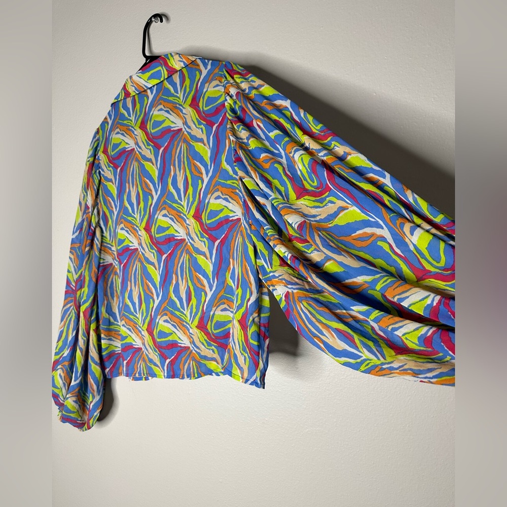 Colorful big sleeves shrit